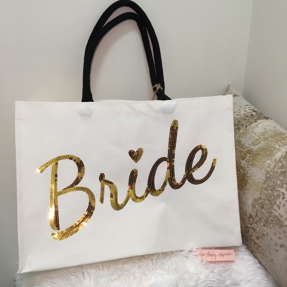 Cynthia Rowley Bride Tote with Gold Sequins - Picture 1 of 8